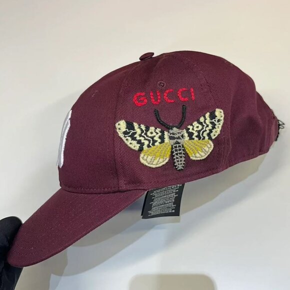 NWT Authentic Gucci x NFL Yankees NY & Butterfly Embroidered Baseball Cap Hat - Picture 1 of 4